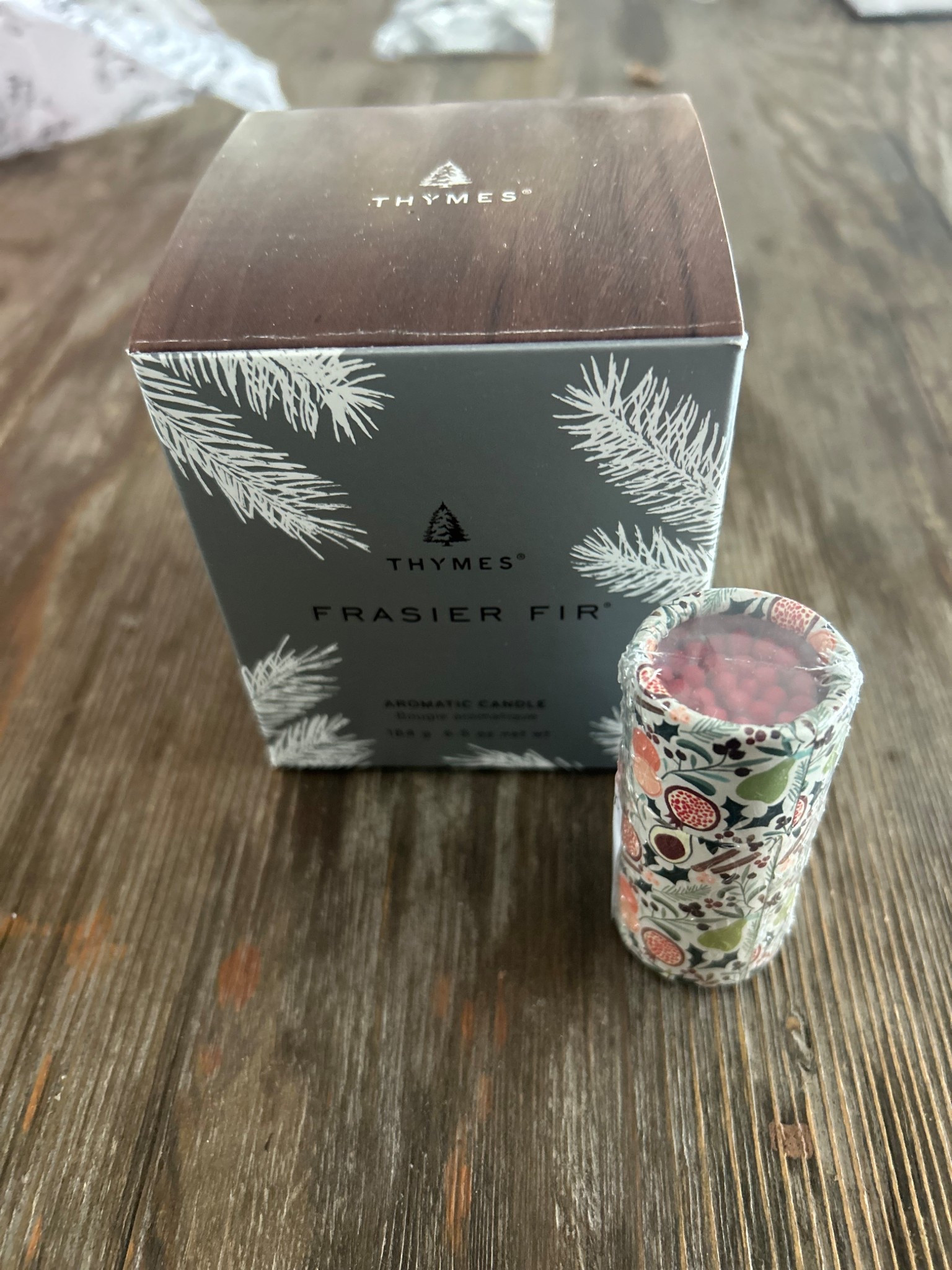 An easy gift idea: Thymes Fraiser Fir 🌲 candle and a cute package of matches. 

#LTKHome #LTKHoliday #LTKGiftGuide