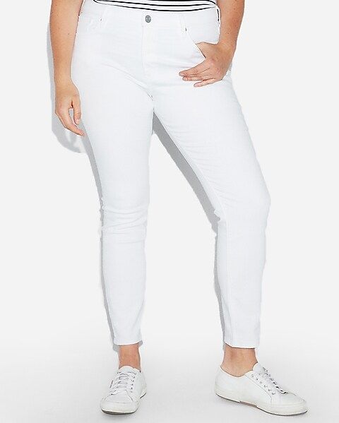mid rise white jean leggings | Express