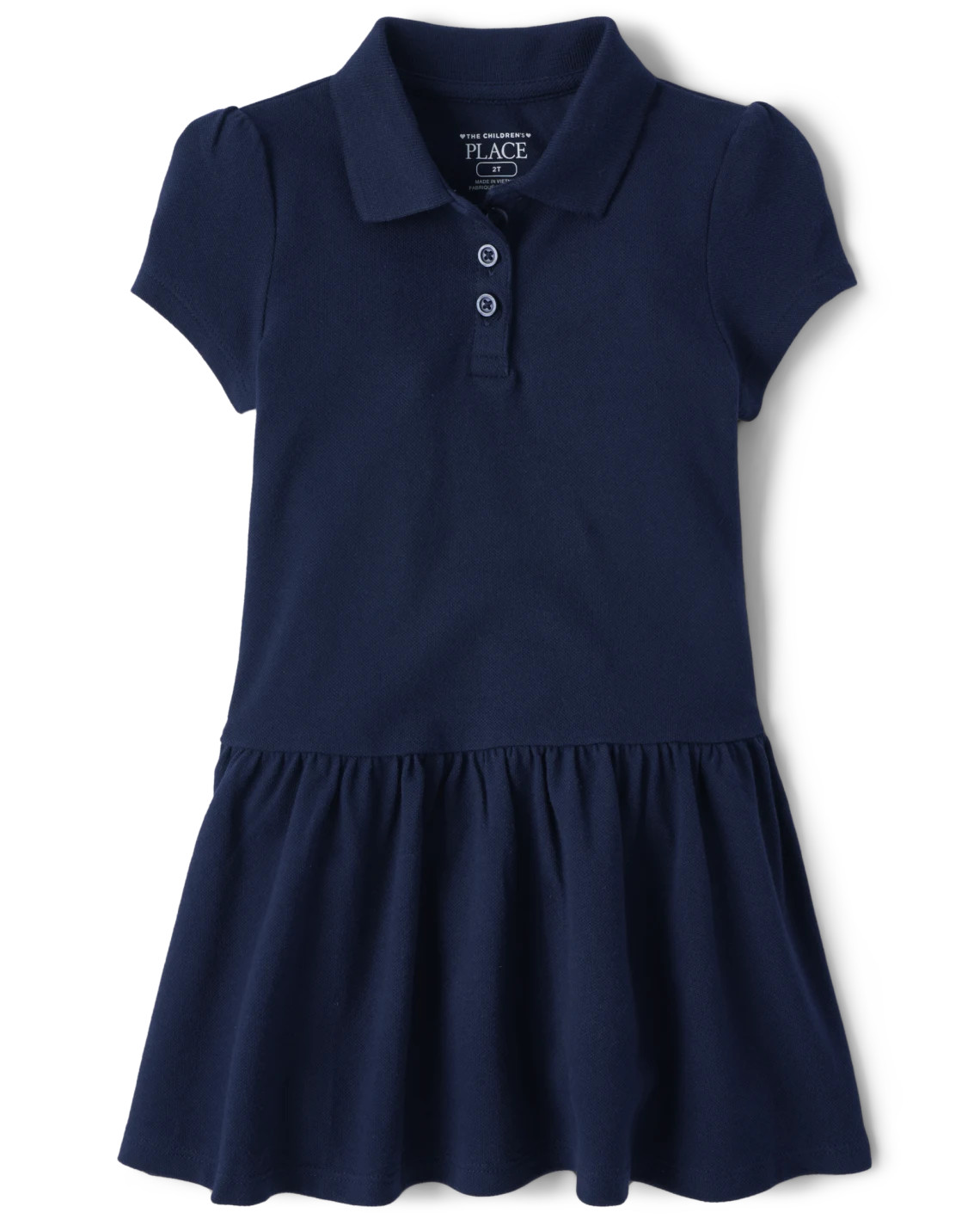 Toddler Girls Uniform Soft Pique Polo Dress - blue | The Children's Place