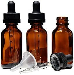 3 pack of 1oz Amber Glass Dropper Bottles (30mL) with Child Resistant Graduated Measurement Marke... | Amazon (US)