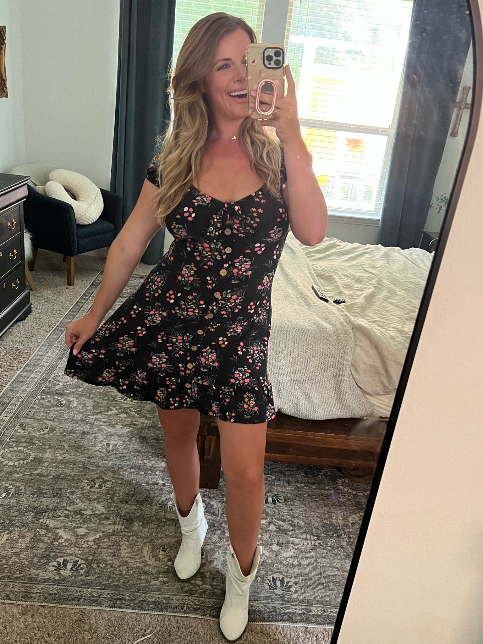 Super soft Walmart dress and amazon boots! 

#LTKFind #LTKSeasonal