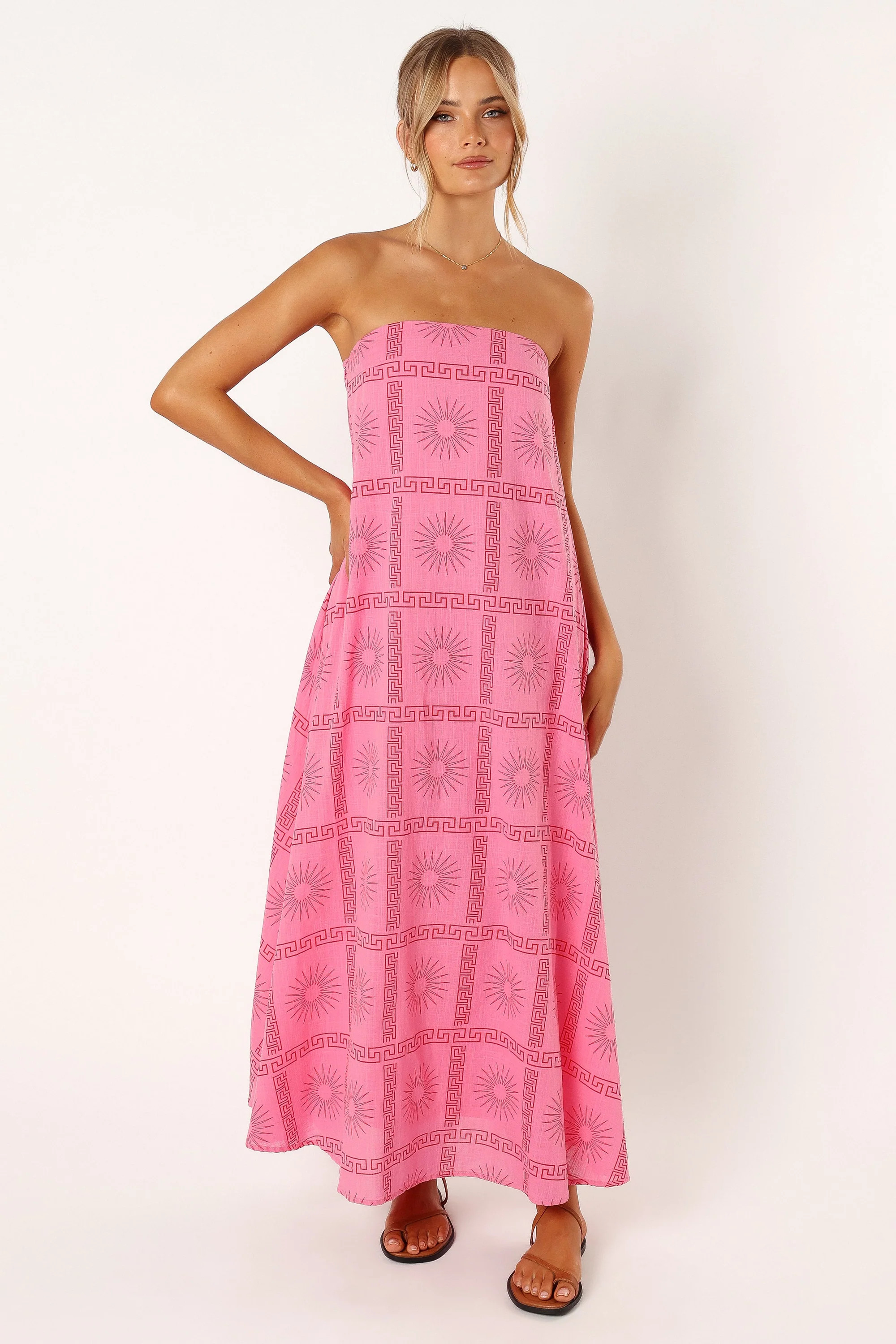 Soph Strapless Maxi Dress - Pink Red | Petal & Pup (US)