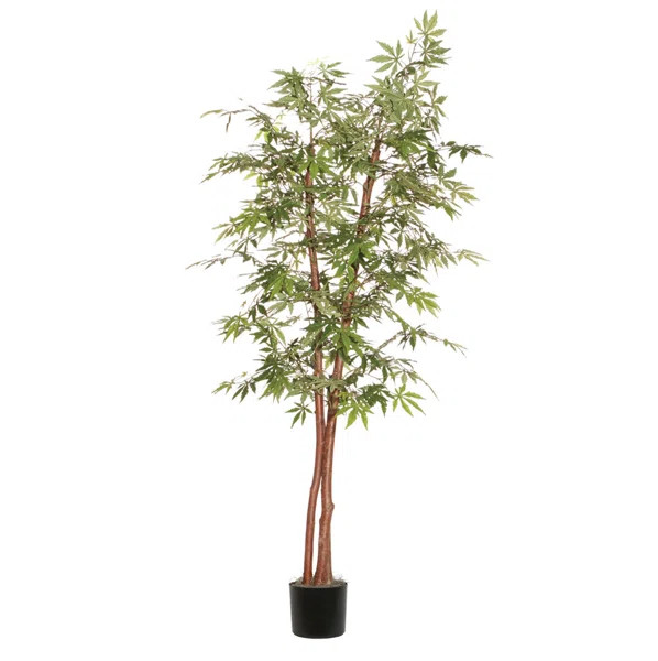 Artificial Foliage Japanese Maple Deluxe Tree in Pot | Wayfair North America