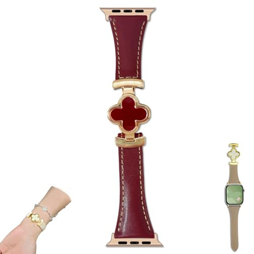 Lucky Flower Leather Strap for Apple Watch, Appleband Lucky Flower Leather Strap Apple Watch Band... | Amazon (US)