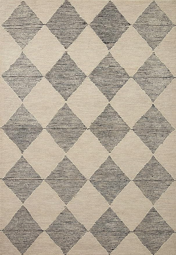 Loloi Chris Loves Julia x Francis Collection FRA-01 Area Rug 5'-0" x 7'-6" Beige/Charcoal Rectang... | Amazon (US)