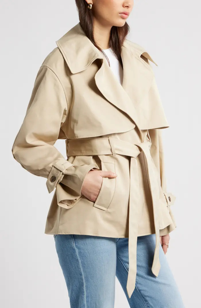 (25)25Exaggerated Crop Trench CoatOpen Edit | Nordstrom