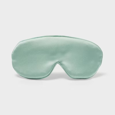 Women's Satin Contoured Sleep Mask - Auden™ Light Green: Recycled Polyester, 8.375" x 3.75" | Target