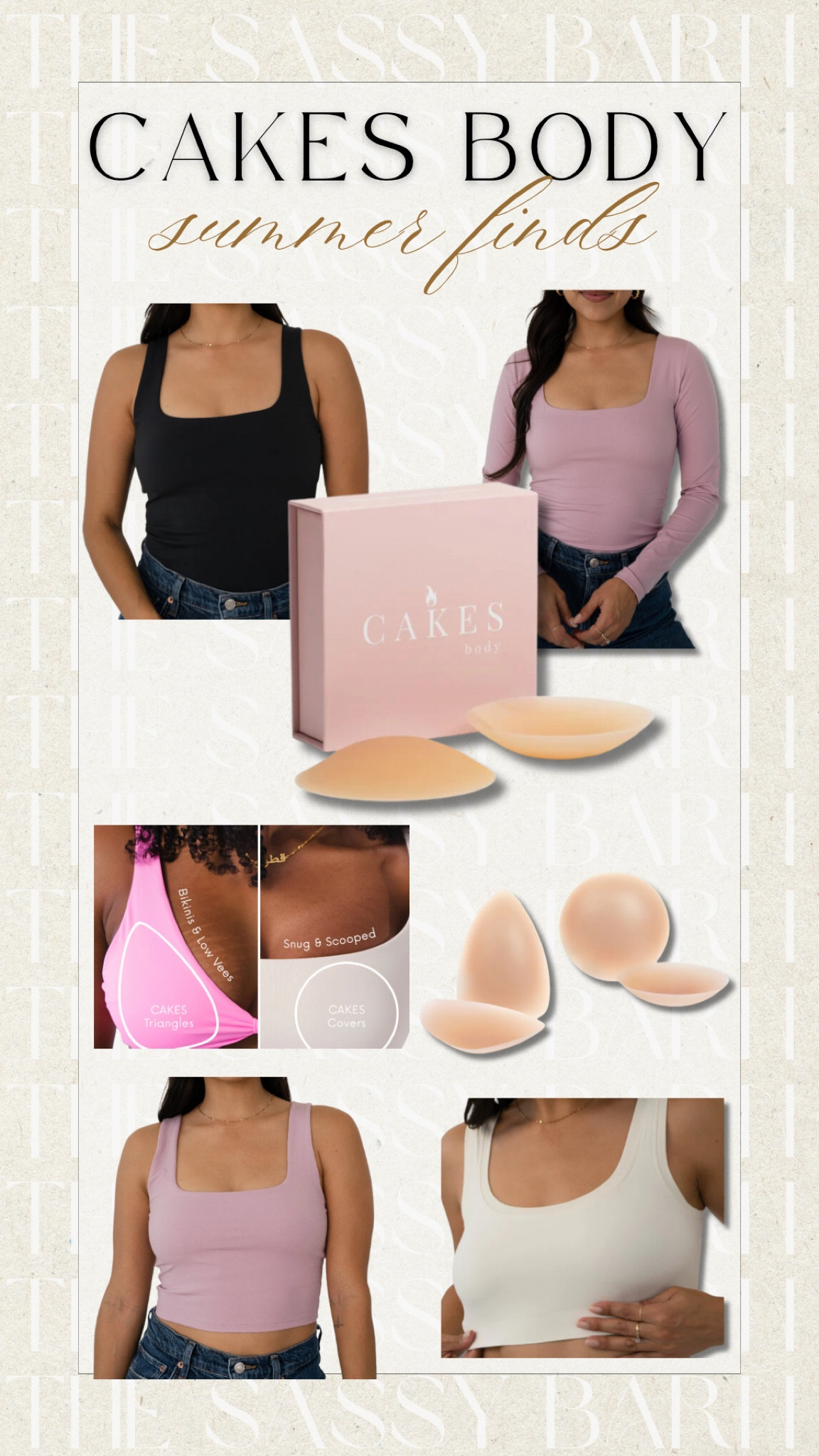 Cakes Body
Made with 100% medical-grade silicone, CAKES adhere to your body using your natural body heat-not irritating adhesives!

Use code- THESASSYBARN

#LTKFindsUnder50 #LTKWedding #LTKWorkwear