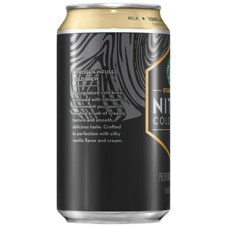 Starbucks Nitro Cold Brew Vanilla Premium Iced Coffee Drink 9.6 fl oz Can | Walmart (US)