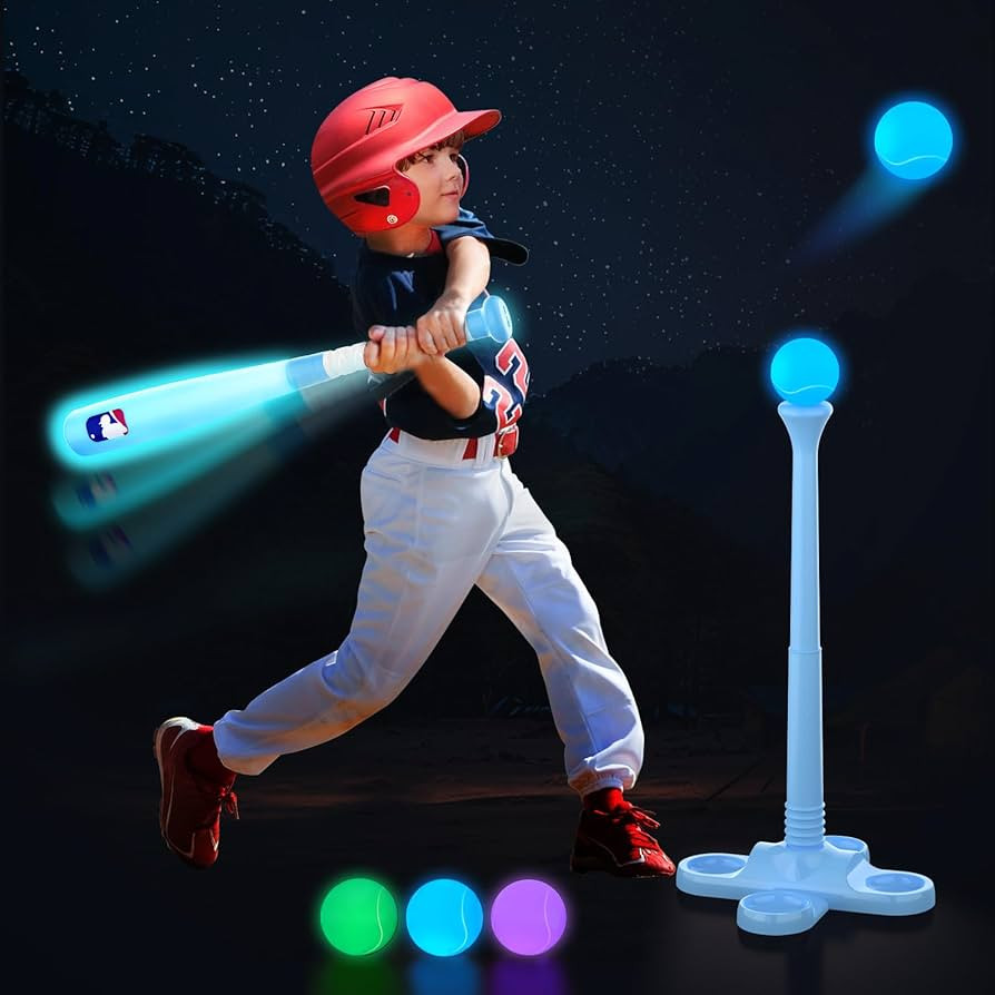 T Ball Set, Light Up LED Baseball Toys for Kids Toddlers 3-10, Glow in The Dark Tee Ball Set, Rec... | Amazon (US)