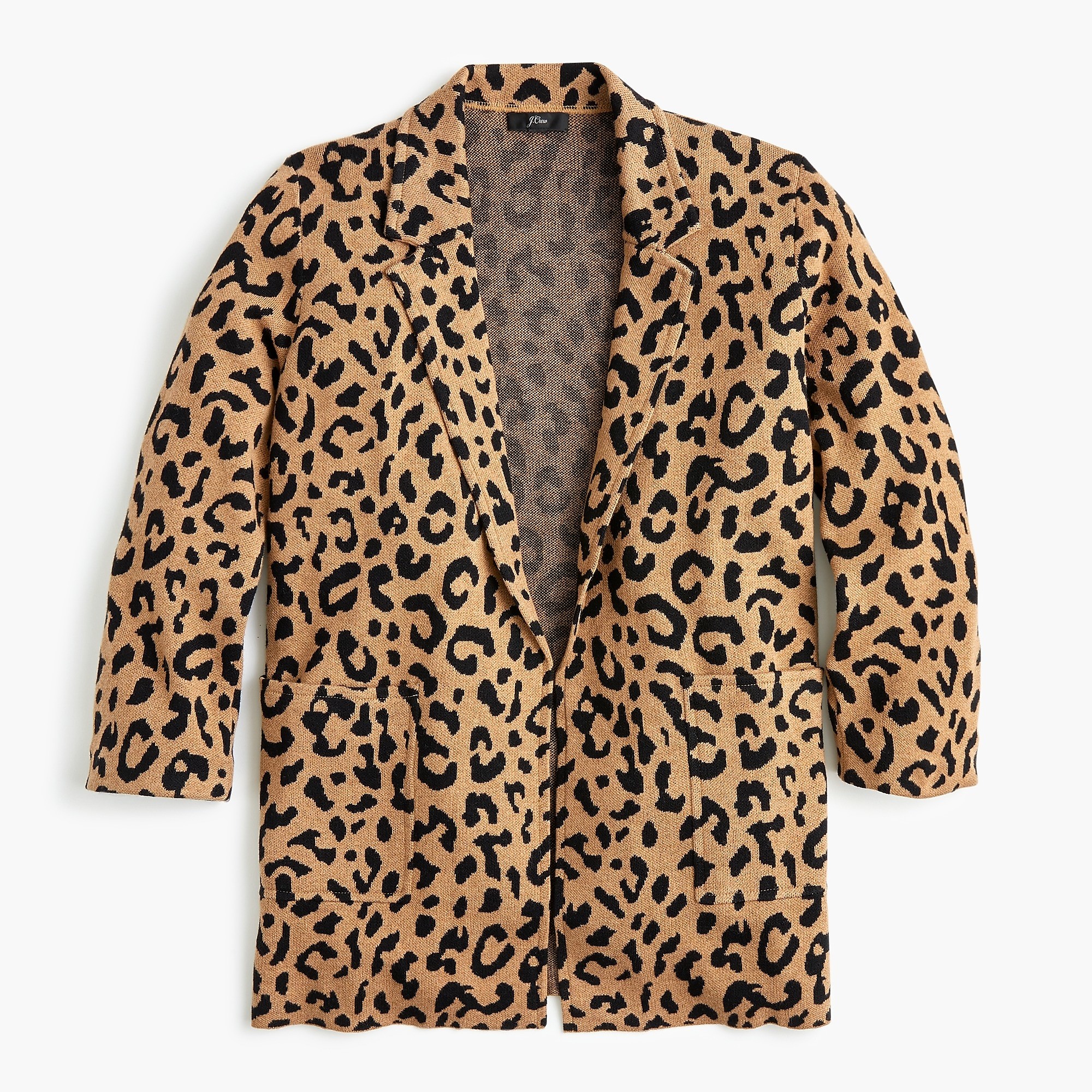 Sophie open-front sweater-blazer in leopard | J. Crew US