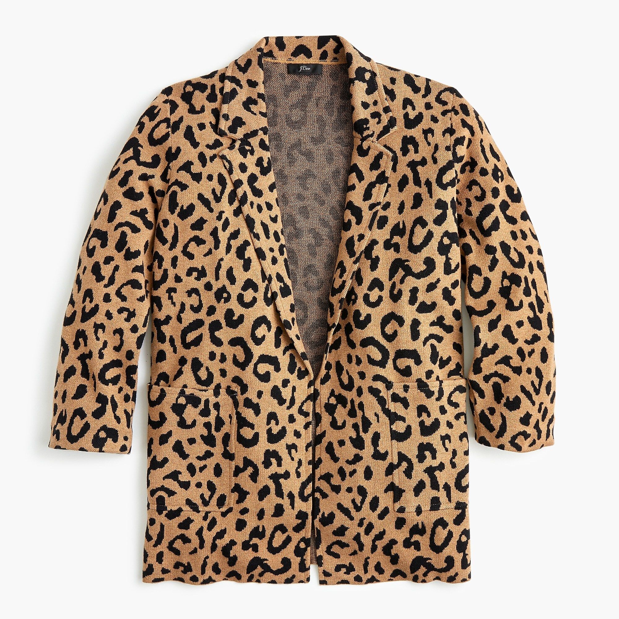 Sophie open-front sweater-blazer in leopard | J.Crew US