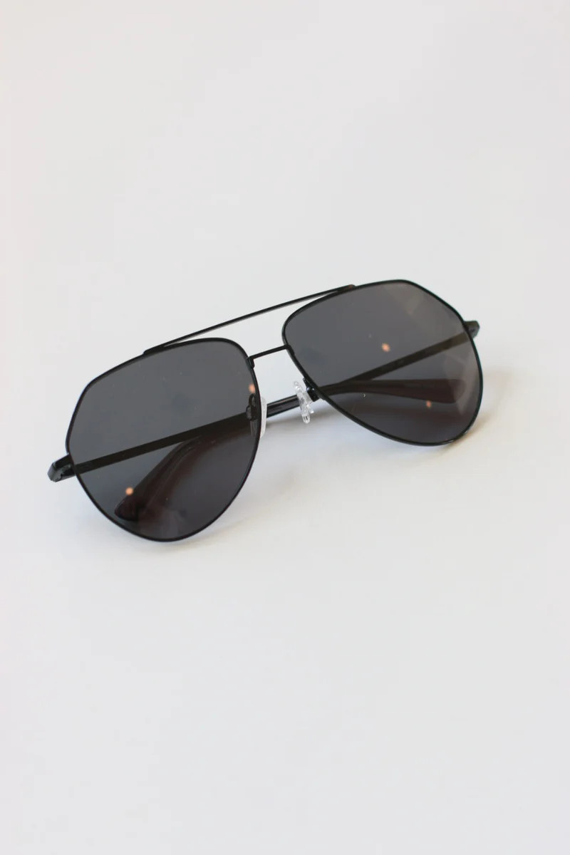 Harbor Black Aviator Sunglasses | ANEA HILL