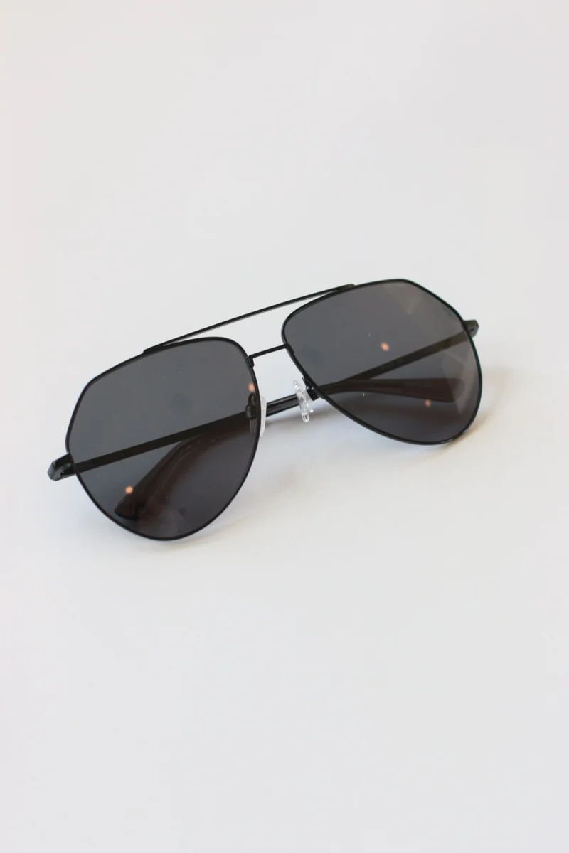 Harbor Black Aviator Sunglasses | ANEA HILL