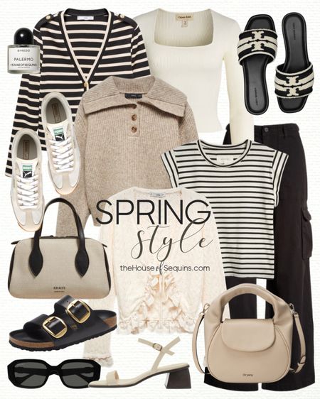 Shop these Nordstrom spring outfit finds! Striped cardigan, cargo pants, Mango sweater, Tory Burch sandals, Puma vintage sneakers, Khaite bag The Small Maeve Satchel, Reformation strap sandals, Birkenstock Arizona Big Buckle slide sandals and more! 

Follow my shop @thehouseofsequins on the @shop.LTK app to shop this post and get my exclusive app-only content!

#liketkit #LTKstyletip #LTKsalealert
@shop.ltk
https://liketk.it/4DiEB

#LTKSeasonal