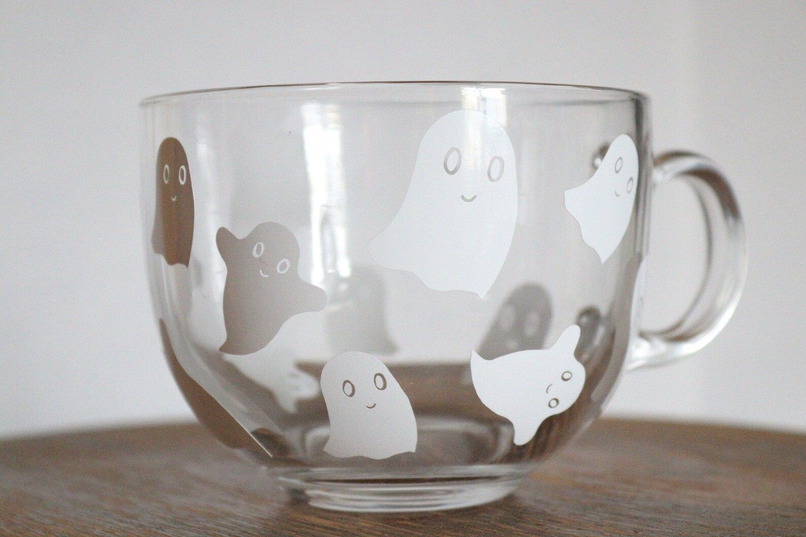 Clear Ghost Mug 16 Oz. Glass Mug Halloween Glass Coffee Mug - Etsy | Etsy (US)