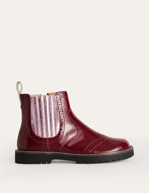 Leather Chelsea Boots - Burgundy Patent | Boden (UK & IE)