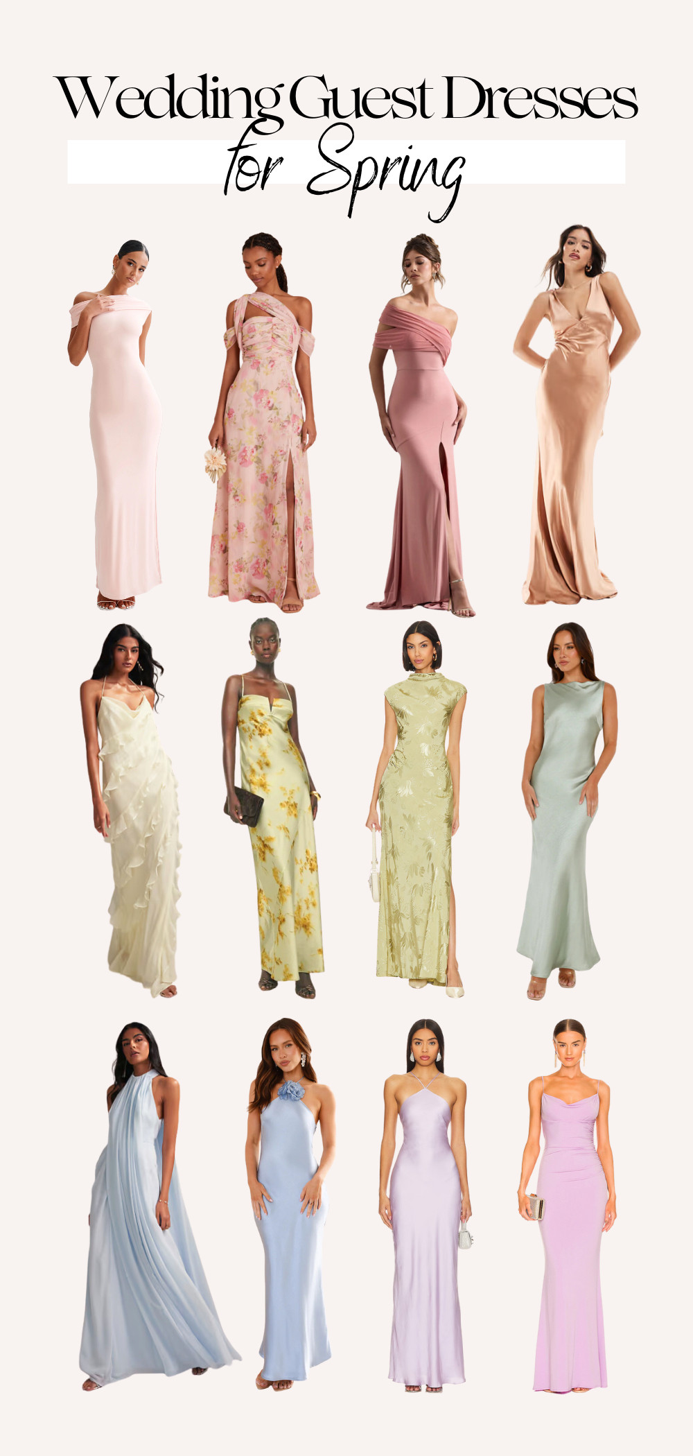 Spring is the perfect season to showcase your style at weddings, with blooming florals and lighter fabrics taking center stage. From pastel midi dresses to elegant maxi gowns and playful floral prints, spring wedding guest dresses are all about embracing the season’s charm. Find the perfect outfit that combines comfort, elegance, and on-trend details to stand out at every spring celebration! 

 #LTKSeasonal #LTKWedding