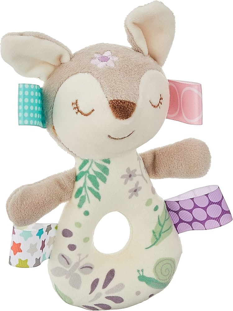 Taggies Embroidered Soft Ring Rattle, Flora Fawn | Amazon (US)