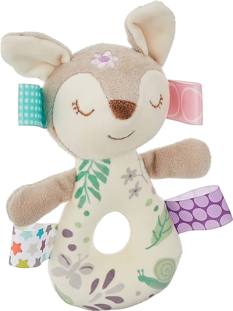 Taggies Embroidered Soft Ring Rattle, Flora Fawn | Amazon (US)