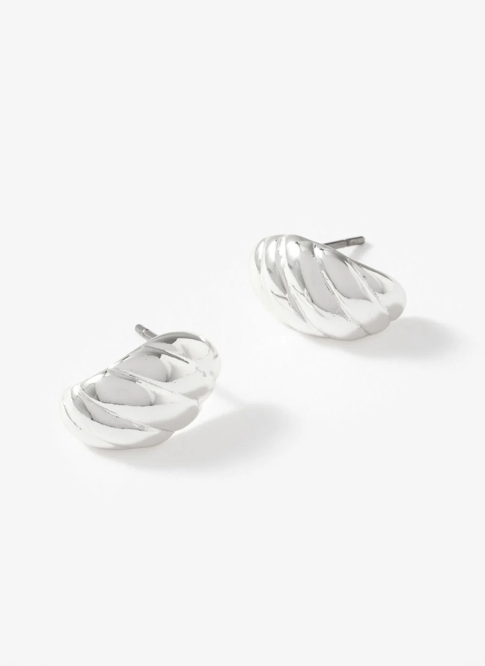 Silver Plated Twist Earrings | Mint Velvet