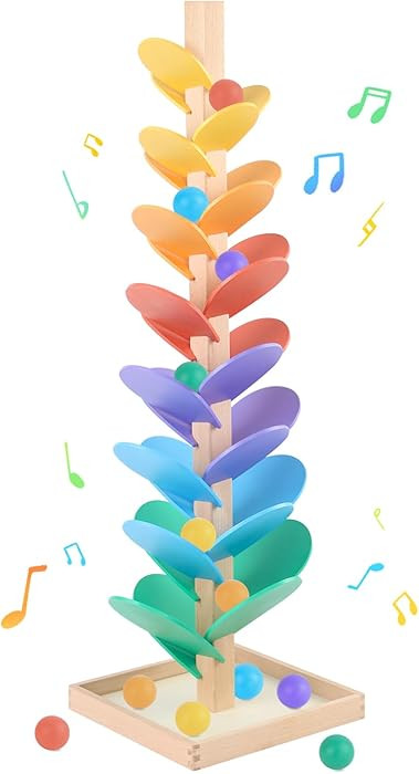 Marble Run Wood Ball Drop Toy for Kids 3-5 Toddlers Wooden Musical Tree Set Ball Run Toys for 4-8... | Amazon (US)
