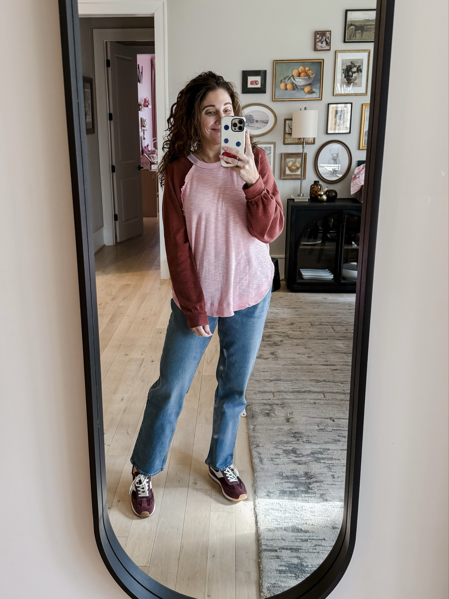 It’s baseball season so give me all the raglan tops! I’ve been wanting this top from Anthro for  while and now it’s on sale so I snagged it! The material is ULTRA soft too! 
Top M / Jeans 10 / Sneakers tts (Marshall’s find)  

#LTKSaleAlert #LTKMidsize #LTKootd
