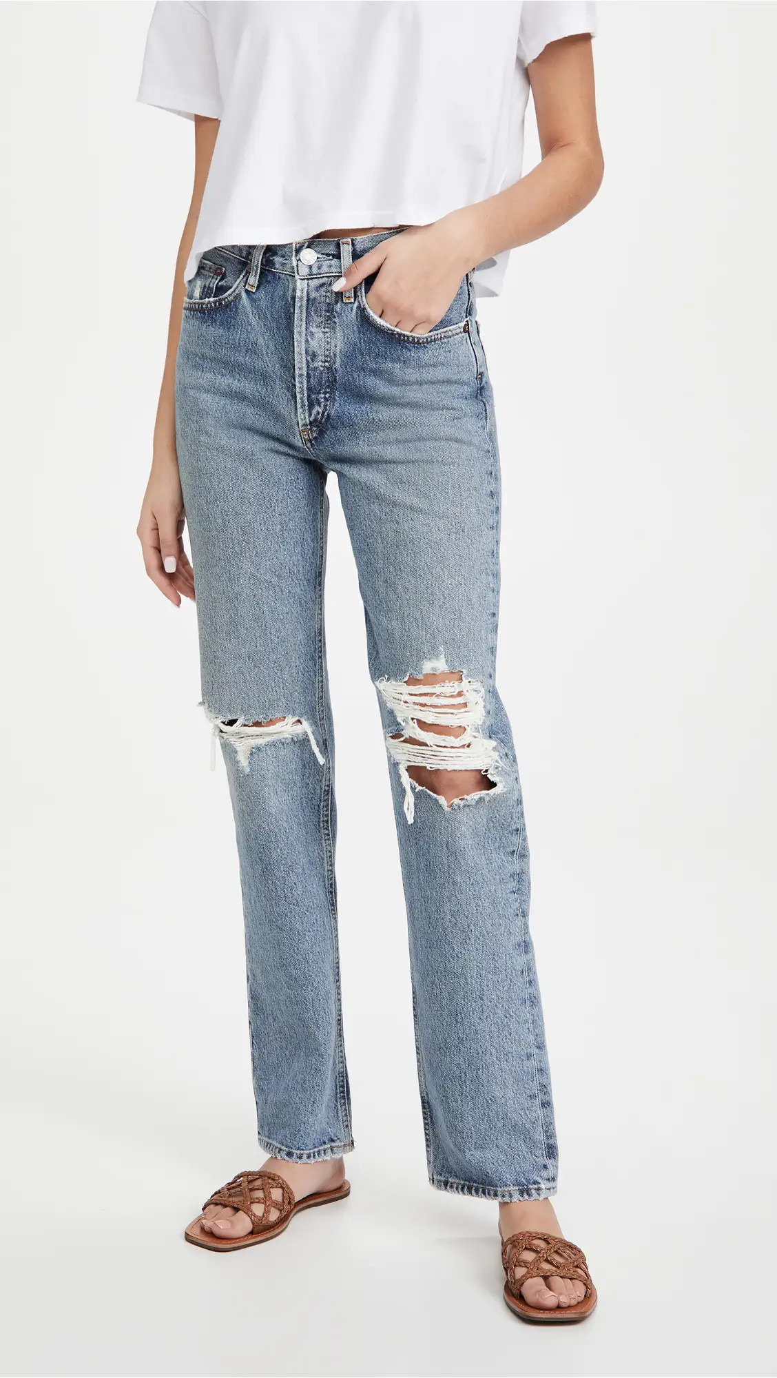 AGOLDE Lana Mid Rise Vintage Straight Jeans | Shopbop | Shopbop