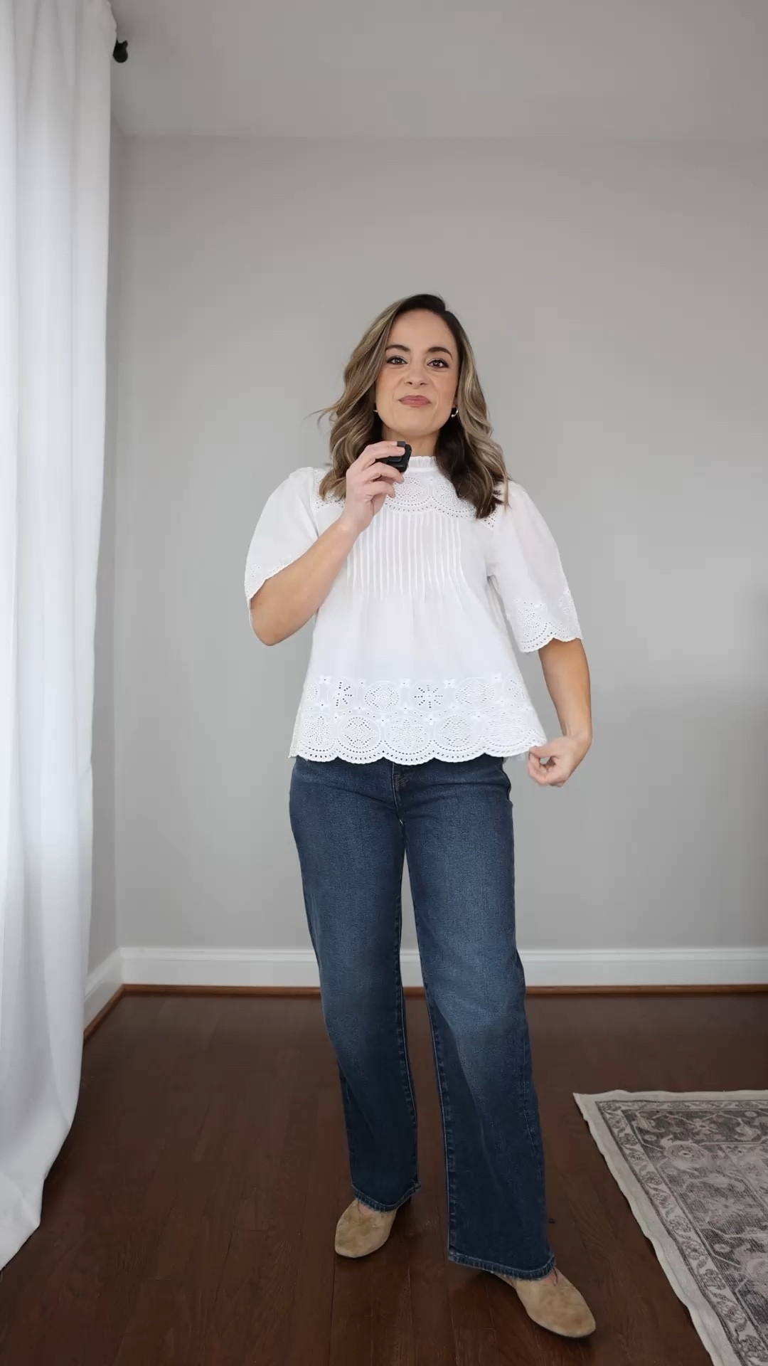 Take 25% off sitewide @madewell now through 3/22 during their bi-annual Insiders event! Sign in to grab your discount, or sign up (free email sign up). 

Embroidered Pintuck High-Neck Top: XXS
The '90s Crewneck Tee in Compact Cotton: XXS Hthr Slate
The Perfect Vintage Wide-Leg Crop Jean: Standard 24 in Midnight Waters
The Petite Perfect Vintage Wide-Leg Crop Jean: Petite 24 in Vintage Canvas
The Perfect Vintage Wide-Leg Jean: Petite 24 in Harvey Wash
Boxy Crop Button-Up Shirt in Airy Denim: XXS
Drawstring Button-Up Shirt in Poplin: XXS - runs large 
The Mylie Ballet Flat: TTS in Tawny Khaki
The Signature Woven Shoulder Bag: Burnt Sienna

#ad #madewellpartner #madewell 
