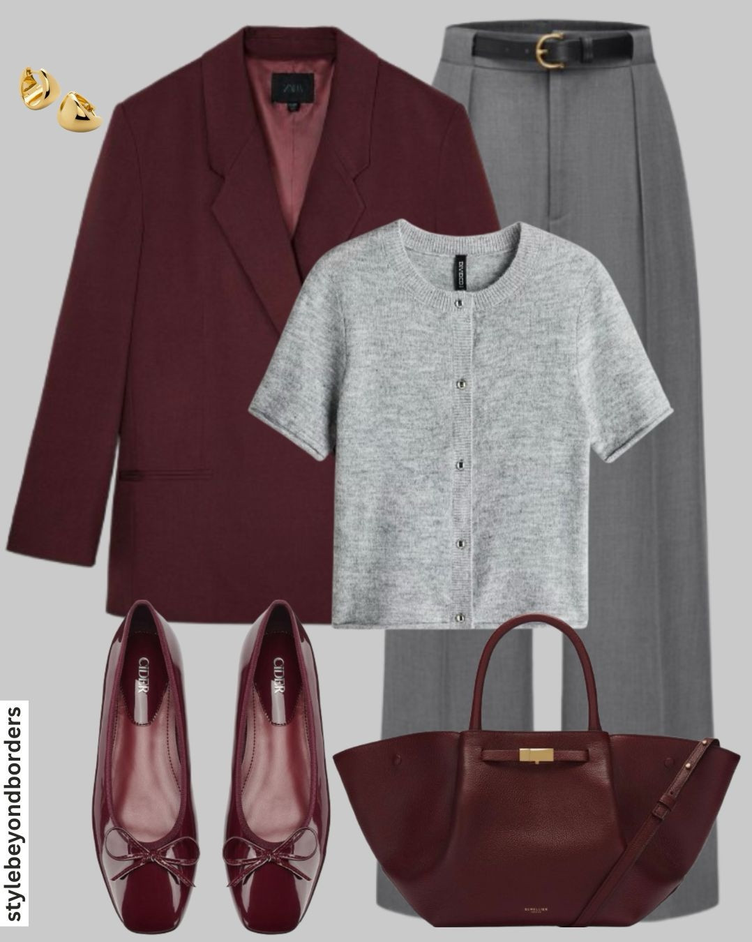 Burgundy for spring 🍒✨
Tags: burgundy double breasted blazer for winter and spring casual chic outfit with grey cardigan neutral colors,DeMellier handbag,trending color combo brunch outfit, casual outfit, easy to style, chic outfit,elegant outfit, structured outfit, winter outfit, coat, neutral outfit, office outfit, modest outfit, midsize outfit, office outfit, ballet flats, denim, jeans, mom jeans, crochet cardigan H&M, zara


#LTKspring #LTKworkwear #LTKstyletip