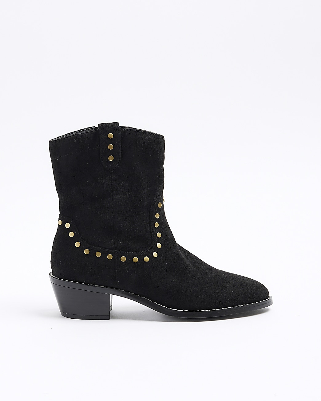 Black studded western ankle boots | River Island (UK & IE)