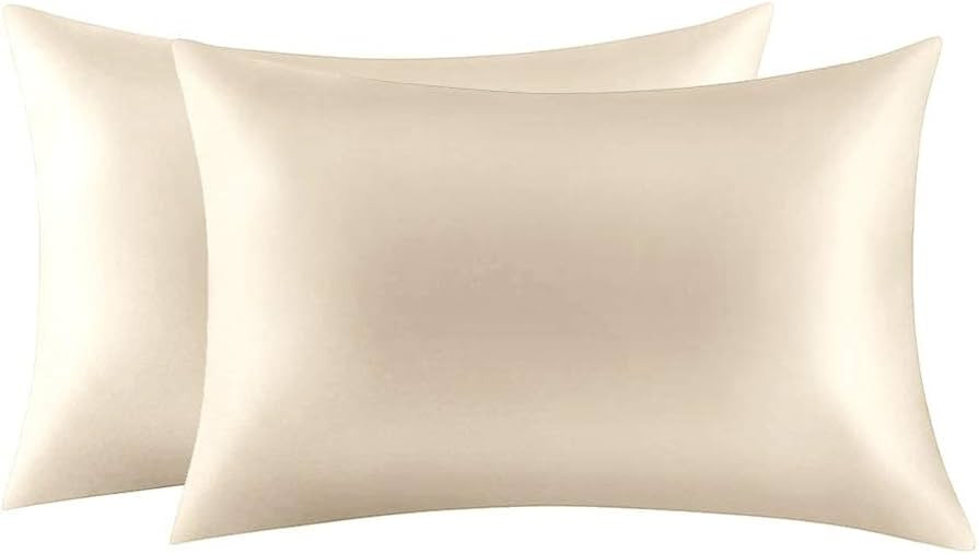 100% Mulberry Silk Pillowcases Set of 2 for Hair and Skin and Super Soft and Breathable King Size... | Amazon (US)