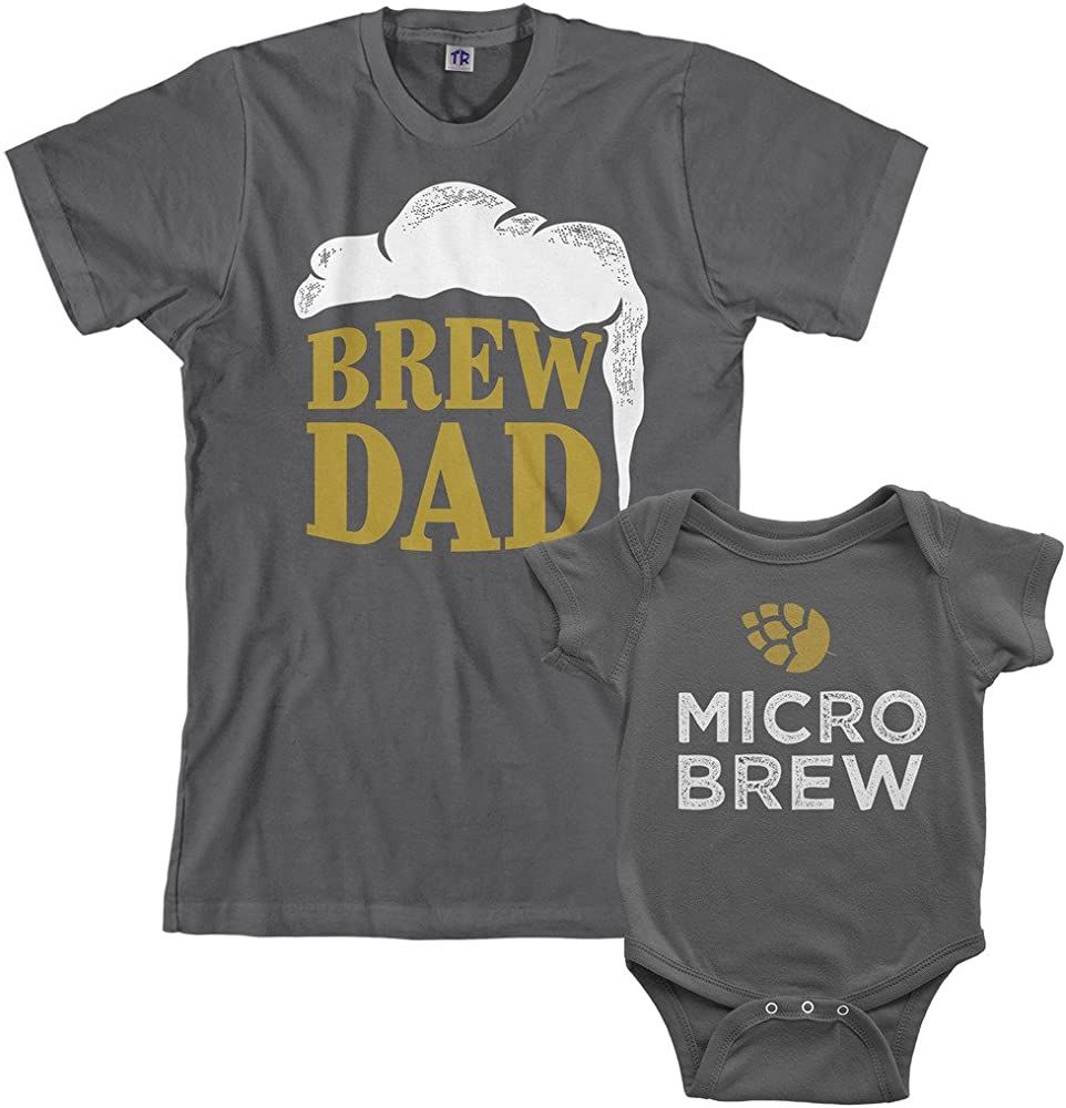 Threadrock Brew Dad & Micro Brew Infant Bodysuit & Men's T-Shirt Matching Set (Baby: | Amazon (US)