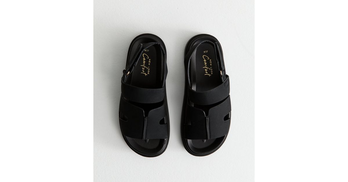 Black Faux Suede Chunky Strap Sandals
						
						Add to Saved Items
						Remove from Saved Ite... | New Look (UK)
