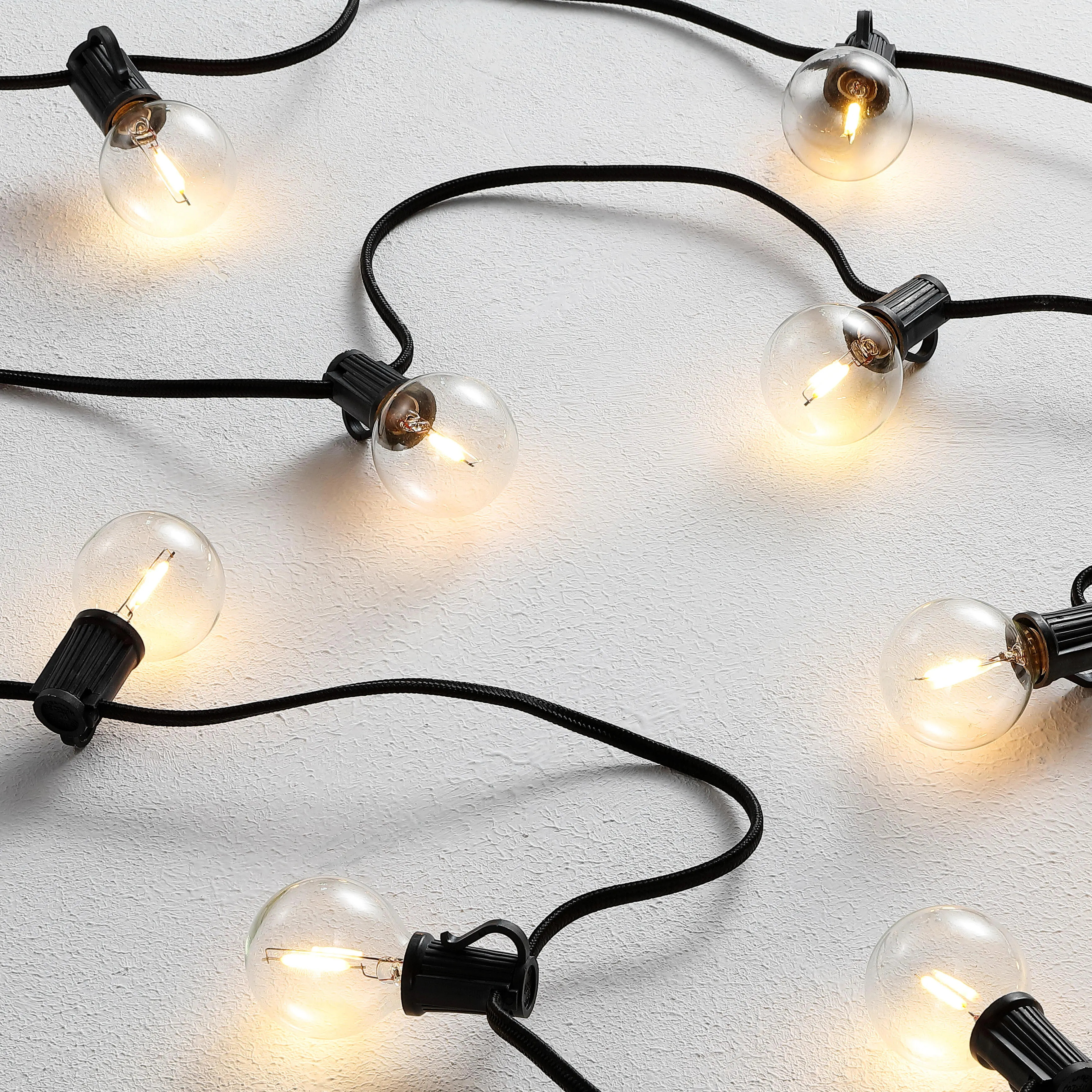 Safavieh Leigh Outdoor String Lights, Black | Ashley