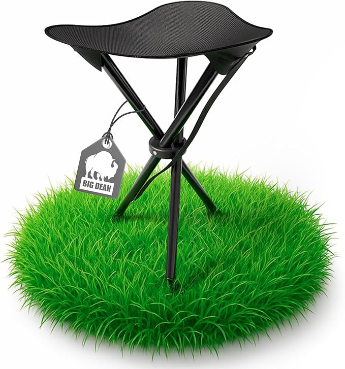 BigDean Kleiner Campinghocker faltbar & Ultraleicht 41cm hoch schwarz - robuster Dreibeinhocker t... | Amazon (DE)
