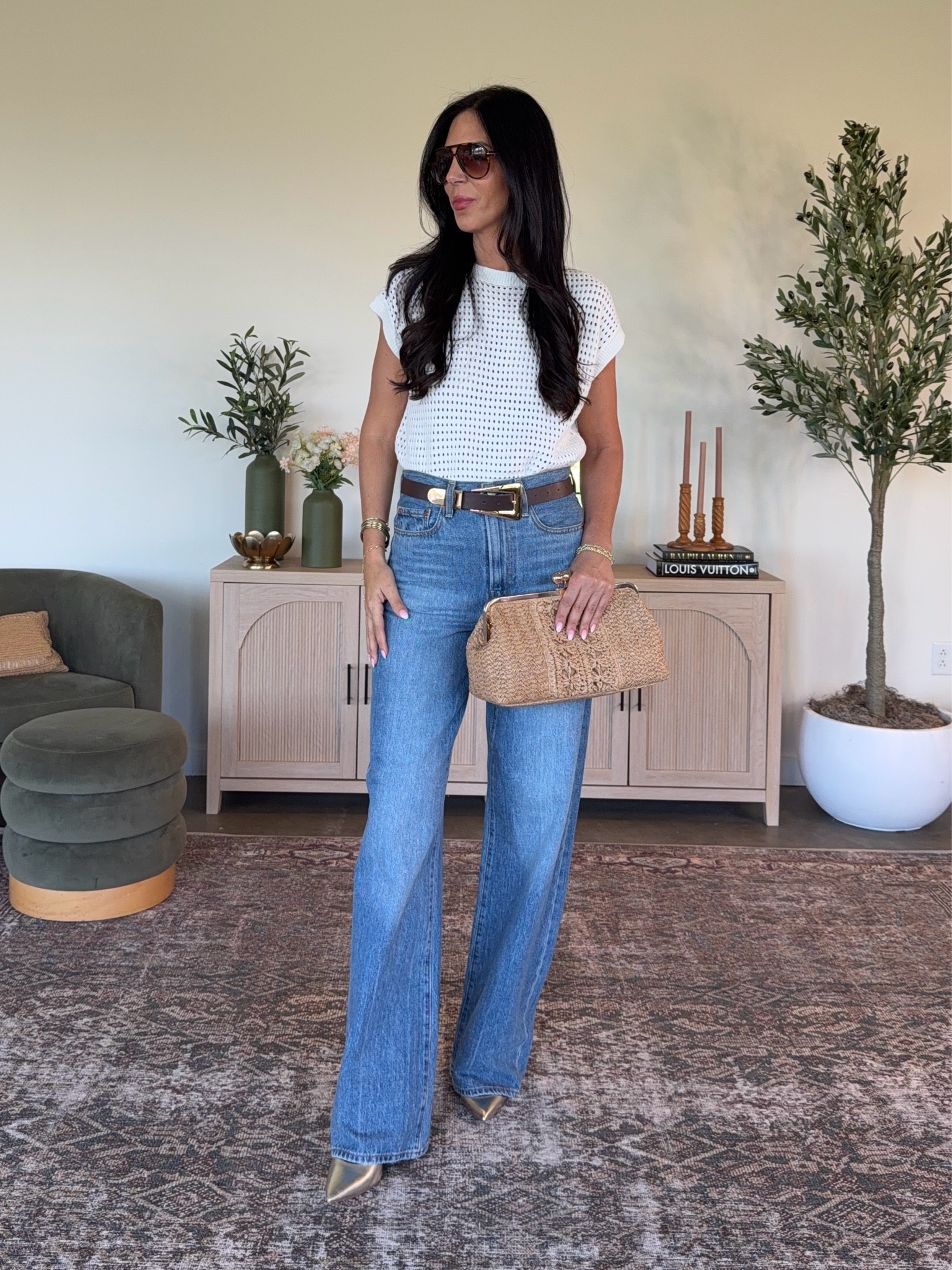 @levi ribcage viral denim - and my most worn 
Color: Not the Same 
Size 27x34
Top- small and amazing from Amazon

#LTKU #LTKootd #LTKOver40
