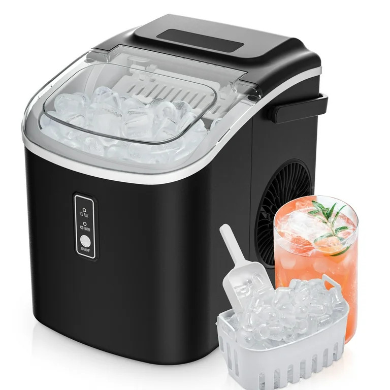 EUHOMY Countertop Ice Maker 26 lbs/Day Portable Self-Cleaning, 9 Bullet Ice in 6 Min, Black | Walmart (US)