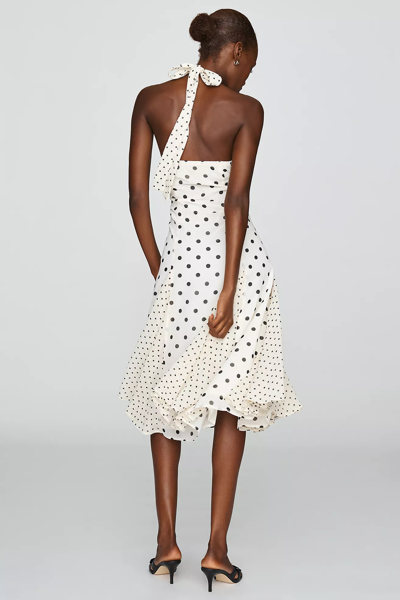Elevator Disco Polka Dot Halter Dress | Anthropologie (US)