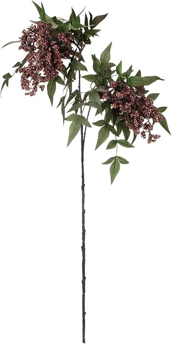 Zeyune 1 Pcs Artificial Dusty Plum Berry Stem Spring Faux Flowers Picks Branches Fake Realistic S... | Amazon (US)