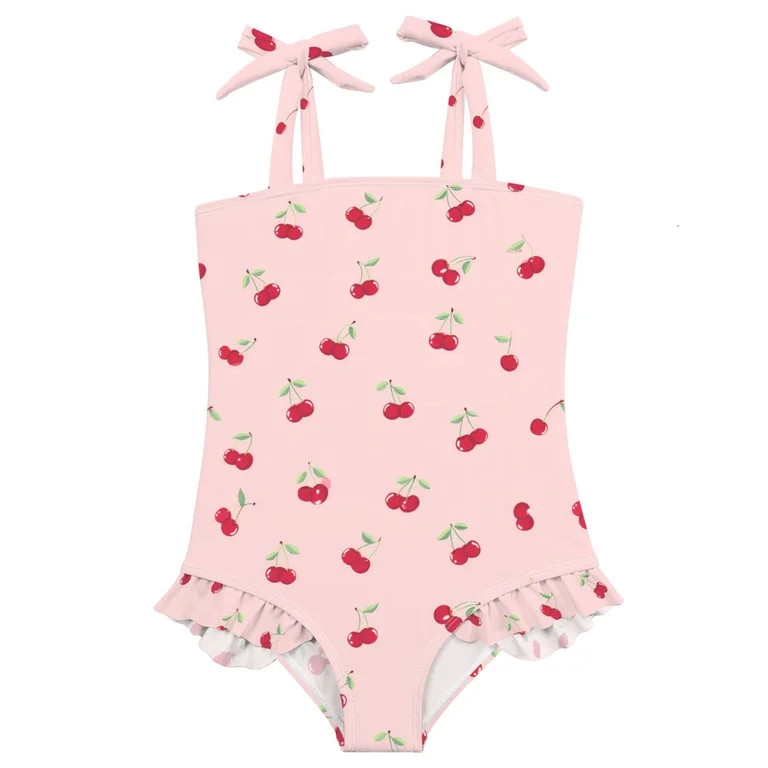 joogoo Girls Swimsuit with Cherry Fruits Print One-Piece Swimwear Bathing Suit 24 Months - Walmar... | Walmart (US)