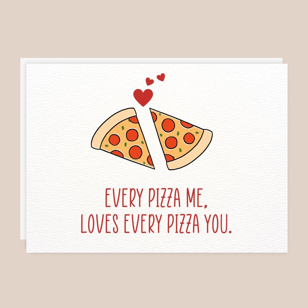 Funny Valentine's Day Greeting Card Pizza Greeting Card Funny Card for Valentines Pizza Lover Gif... | Etsy (US)