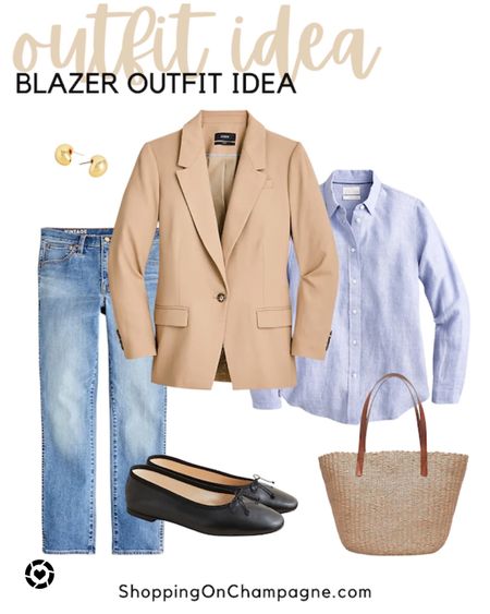 Style Trend: Blazers! Blazers are the perfect layering piece for this time of year because they can act as a mid layer or a lightweight jacket. I’ve paired this tan blazer with a striped button down shirt, jeans, ballet flats, a straw tote, and gold earrings. Great for work, running errands, or even dinner out. 💕


#LTKworkwear #LTKSeasonal #LTKstyletip