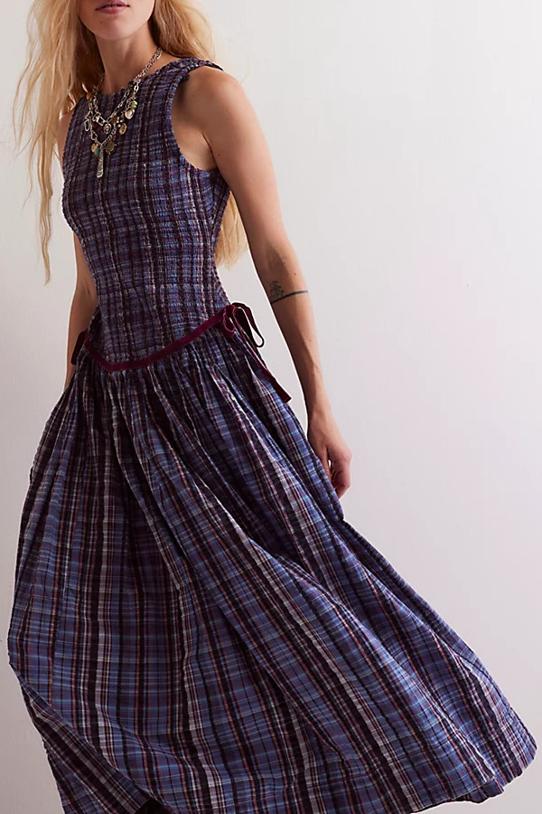 Nightingale Plaid Midi Dress | Free People (Global - UK&FR Excluded)