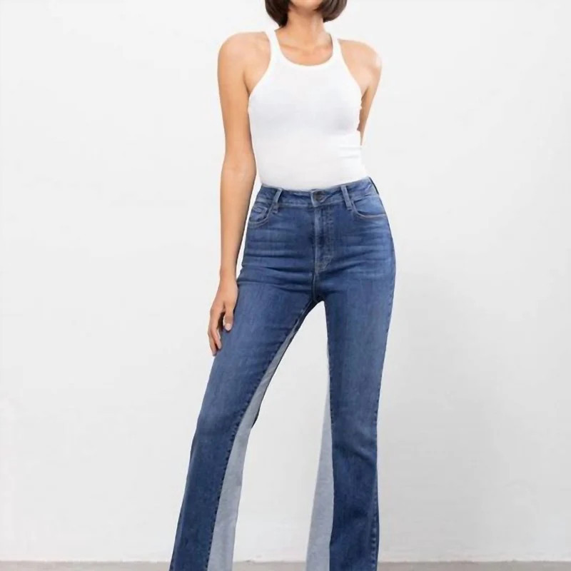 Hidden Jeans High Rise Panel Flare - Blue - 26 | Verishop
