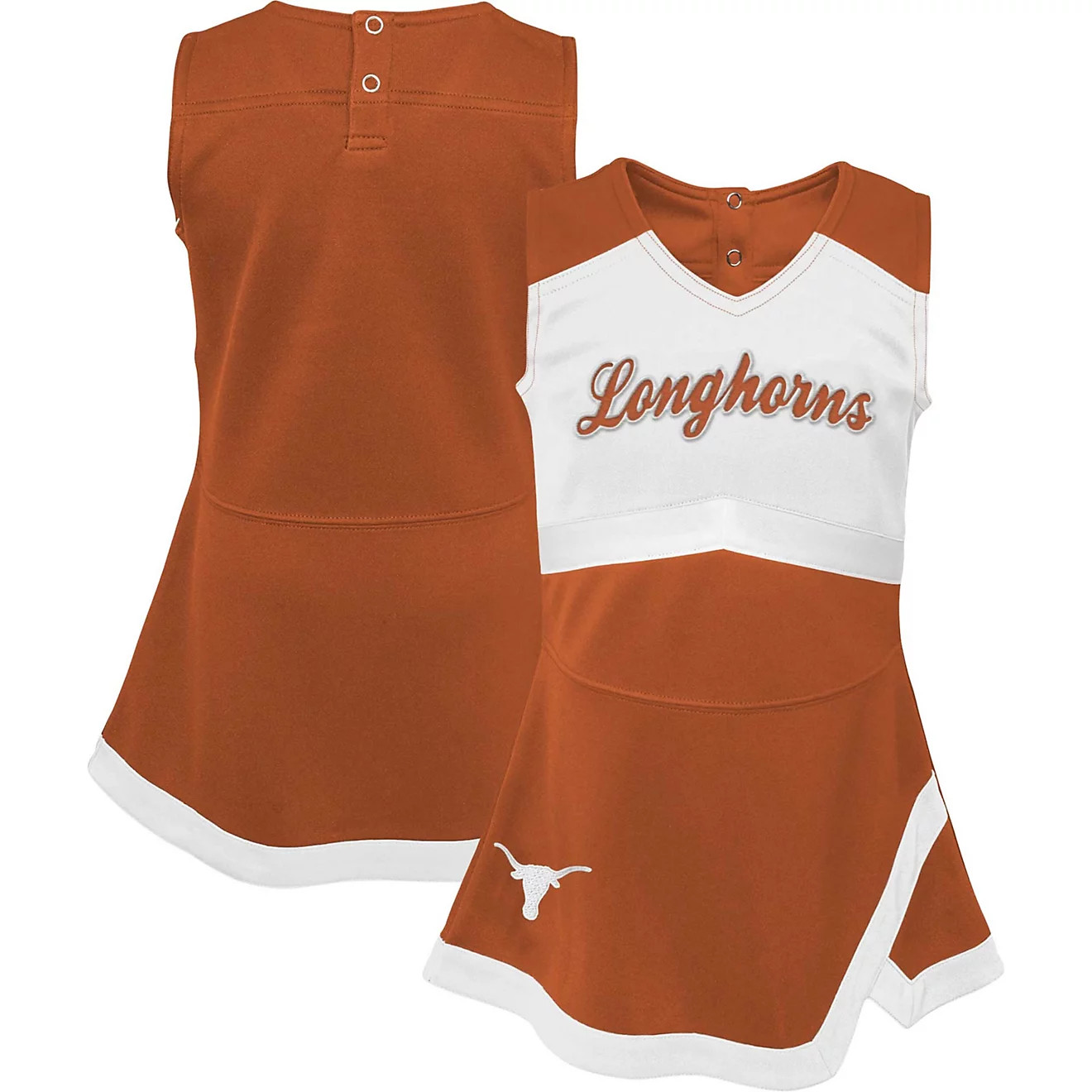 Girls Youth Burnt /White Texas Longhorns Cheer Captain Jumper Dress | Academy Sports + Outdoors