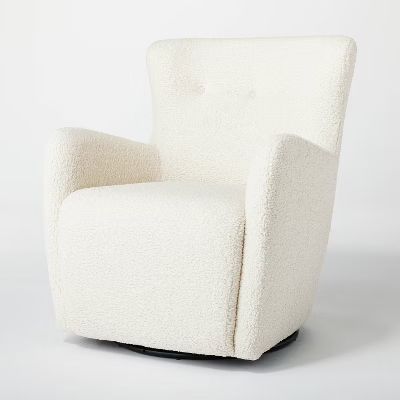 Kessler Swivel Accent Chair Cream Faux Shearling - Threshold™ designed with Studio McGee | Target