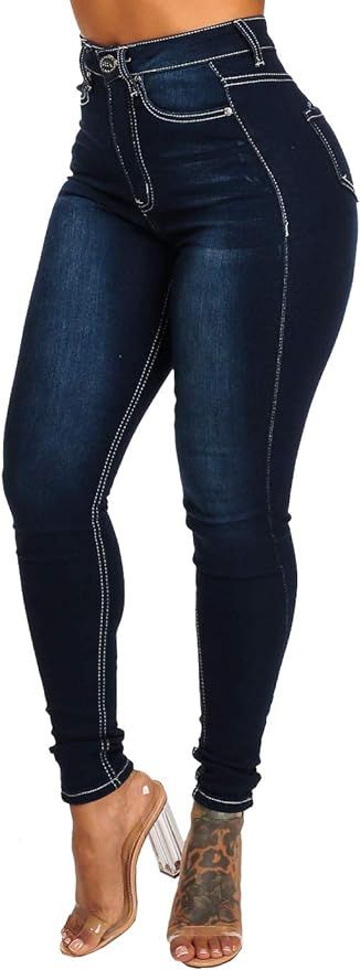 Moda Xpress Ultra High Waisted Jeans for Women, Stretch Skinny Leg, Vintage Slimming Fit | Amazon (US)