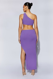 Faye One Shoulder Cut Out Maxi Dress - Purple | MESHKI US