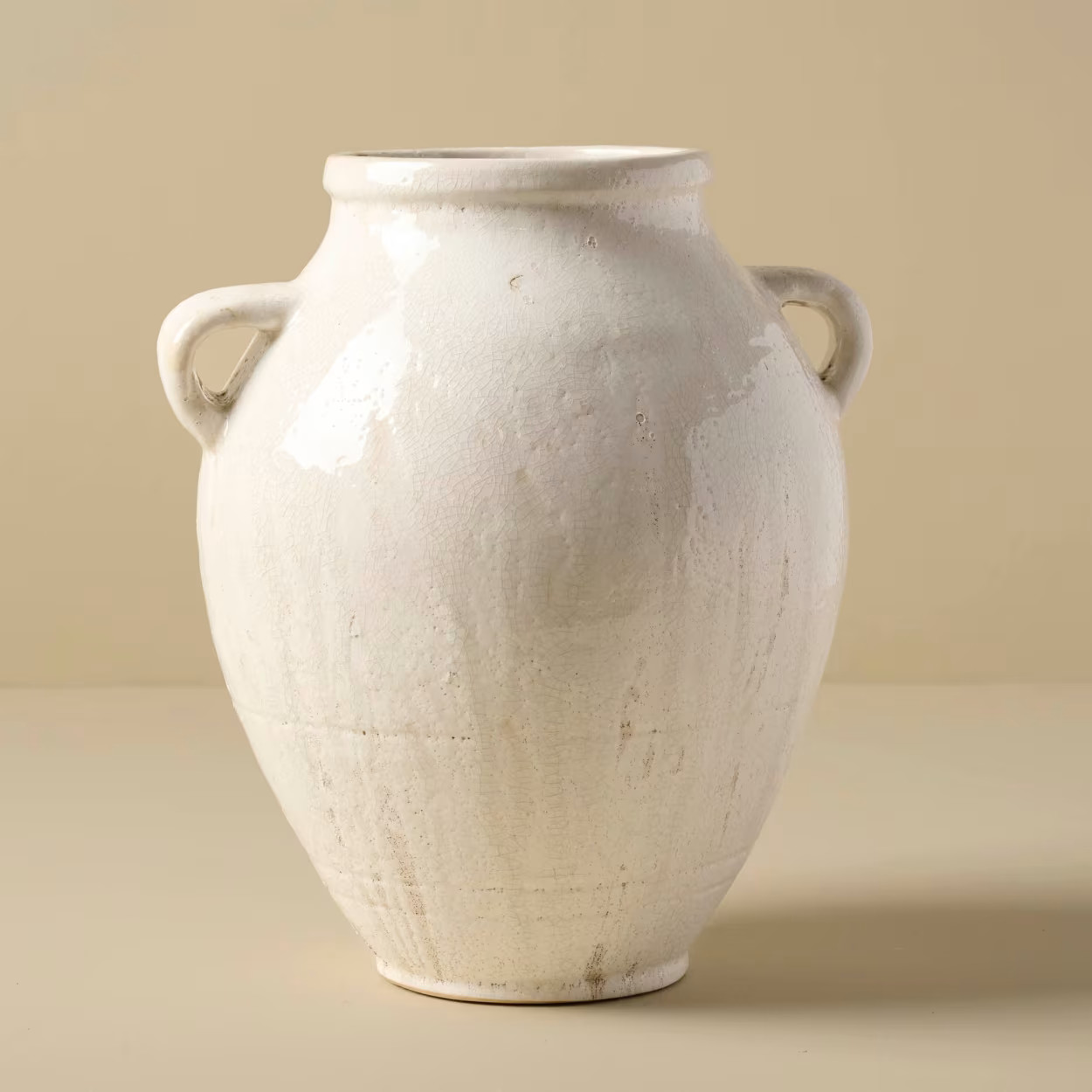 Oversized Distressed White Crackle Vase | Magnolia